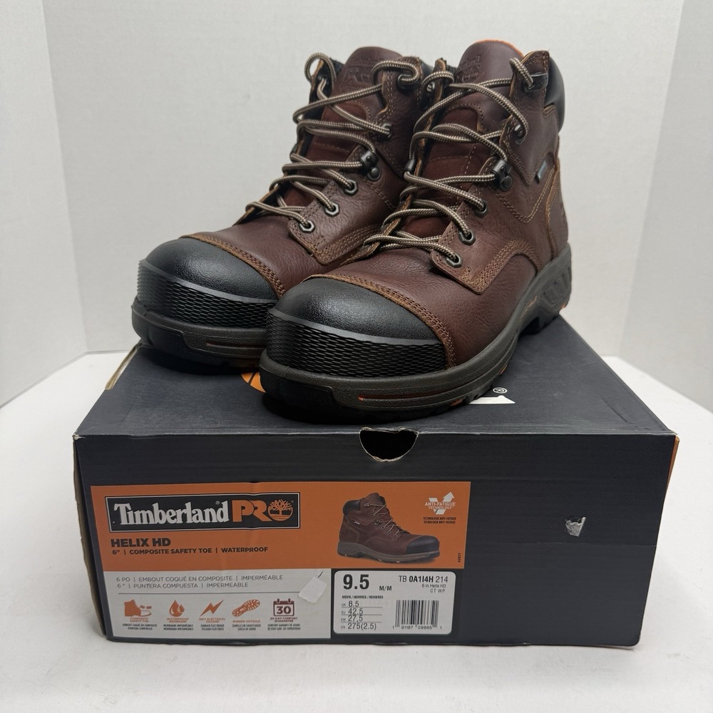 Timberland PRO Helix HD 6” CT WP Work Boots Mens 9.5M NEW TB0A114H214